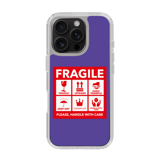 スリムプロテクションケース［ FRAGILE Sticker - Purple ］