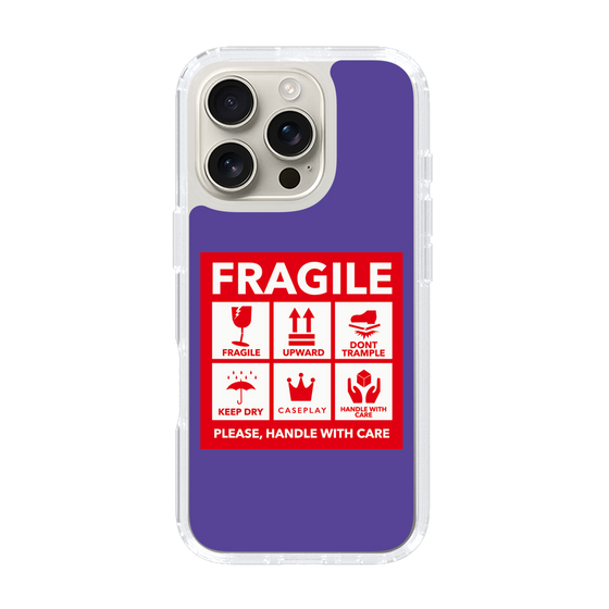 スリムプロテクションケース［ FRAGILE Sticker - Purple ］