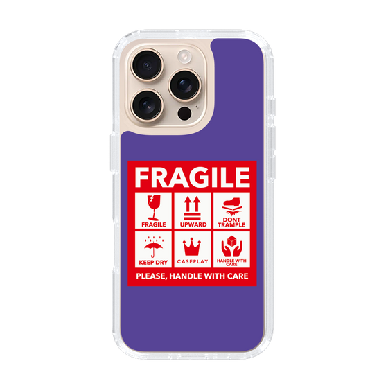 スリムプロテクションケース［ FRAGILE Sticker - Purple ］