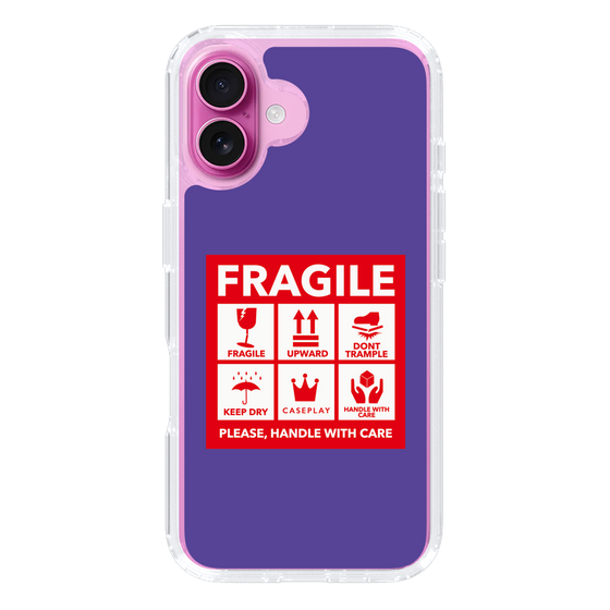 スリムプロテクションケース［ FRAGILE Sticker - Purple ］