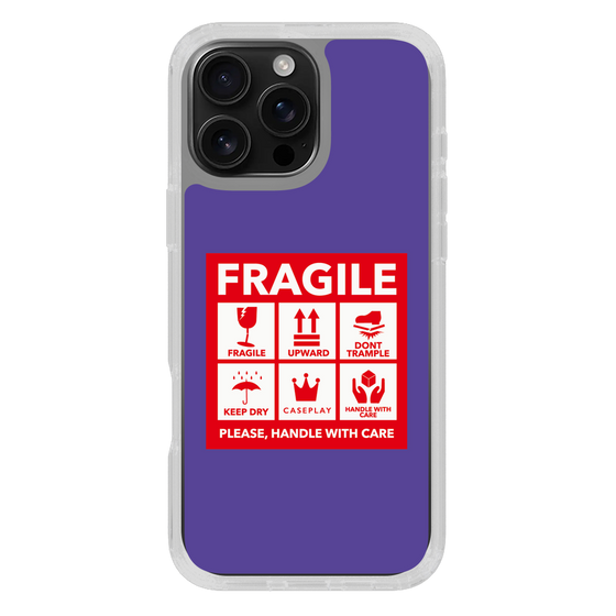 スリムプロテクションケース［ FRAGILE Sticker - Purple ］