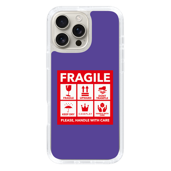 スリムプロテクションケース［ FRAGILE Sticker - Purple ］