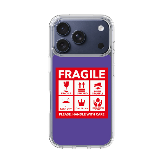 スリムプロテクションケース［ FRAGILE Sticker - Purple ］