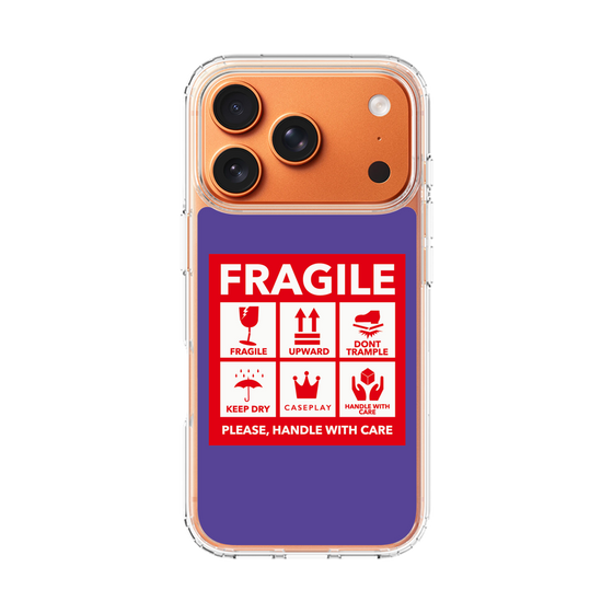 スリムプロテクションケース［ FRAGILE Sticker - Purple ］