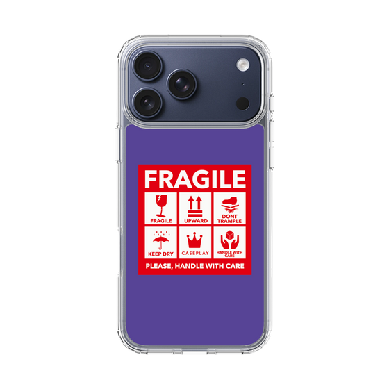 スリムプロテクションケース［ FRAGILE Sticker - Purple ］