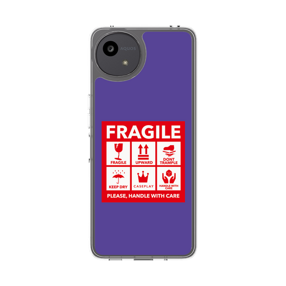 スリムプロテクションケース［ FRAGILE Sticker - Purple ］