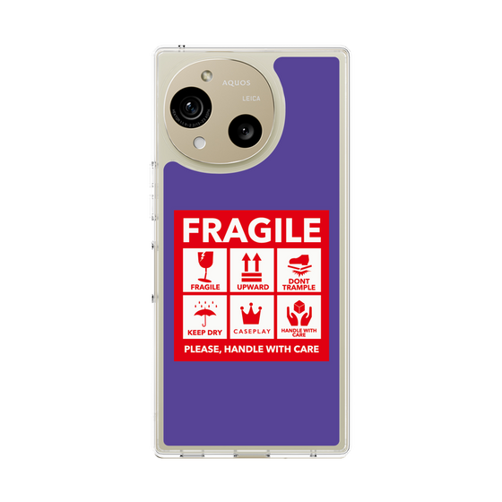 スリムプロテクションケース［ FRAGILE Sticker - Purple ］