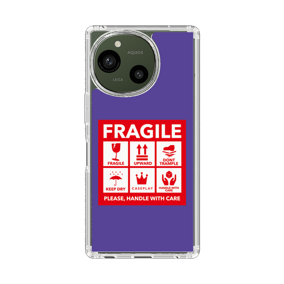 スリムプロテクションケース［ FRAGILE Sticker - Purple ］