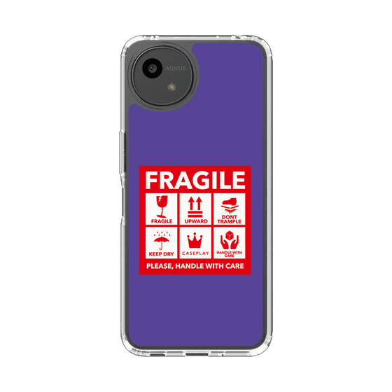 スリムプロテクションケース［ FRAGILE Sticker - Purple ］