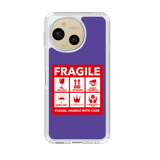 スリムプロテクションケース［ FRAGILE Sticker - Purple ］