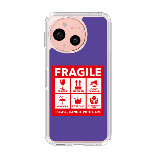 スリムプロテクションケース［ FRAGILE Sticker - Purple ］