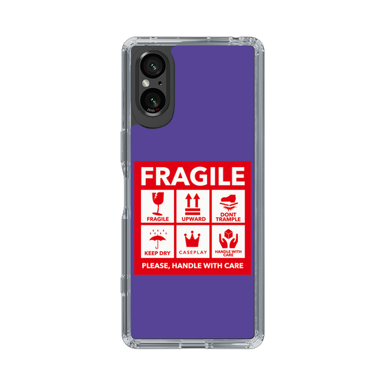 スリムプロテクションケース［ FRAGILE Sticker - Purple ］