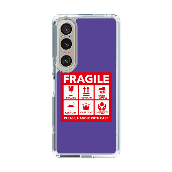 スリムプロテクションケース［ FRAGILE Sticker - Purple ］