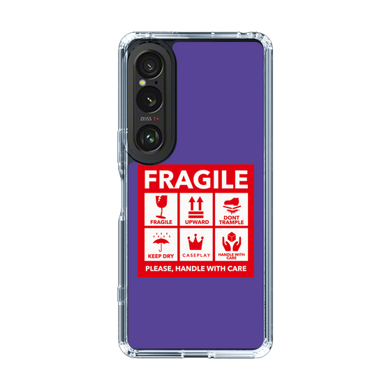 スリムプロテクションケース［ FRAGILE Sticker - Purple ］