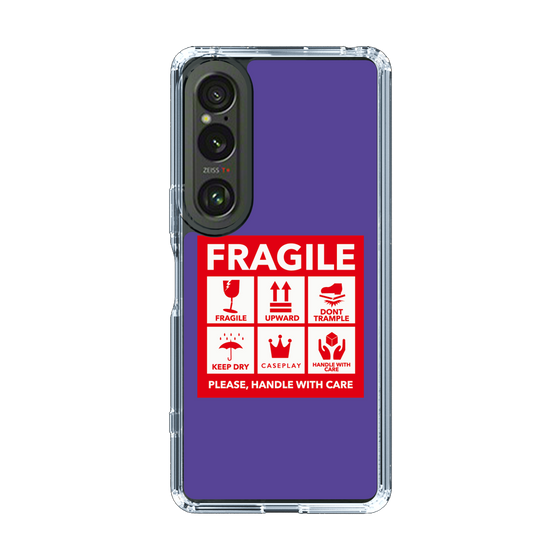 スリムプロテクションケース［ FRAGILE Sticker - Purple ］