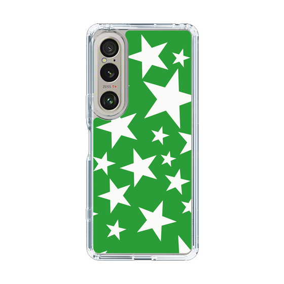 スリムプロテクションケース［ Stars - Green ］