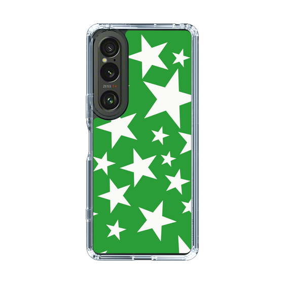 スリムプロテクションケース［ Stars - Green ］