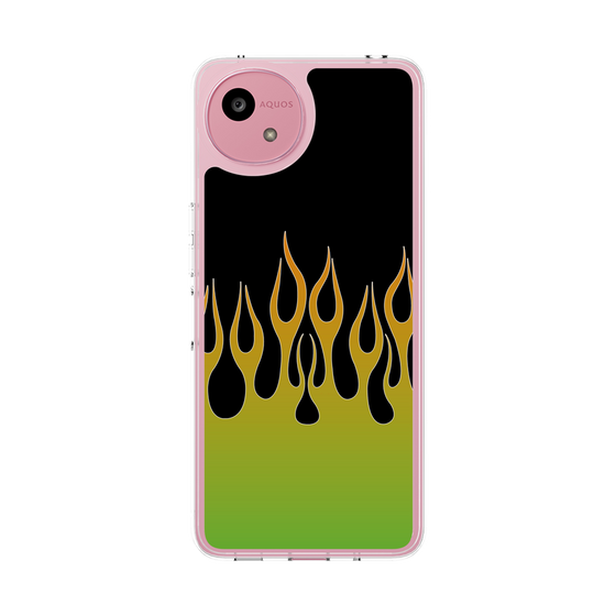 スリムプロテクションケース［ 炎 - Green ］