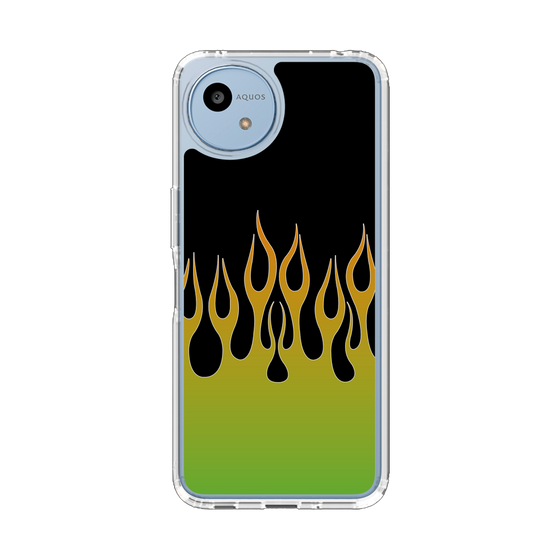 スリムプロテクションケース［ 炎 - Green ］