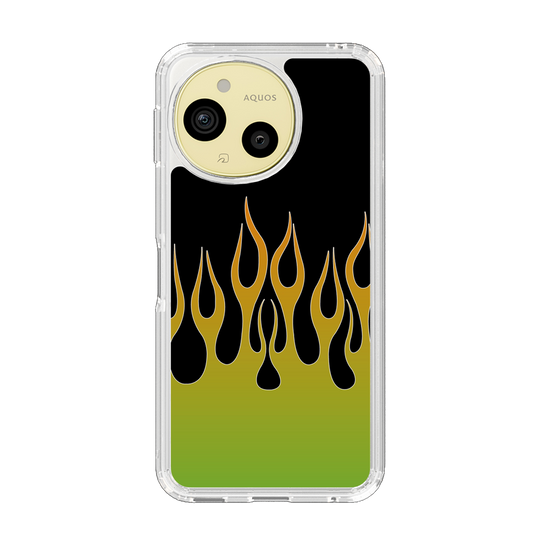 スリムプロテクションケース［ 炎 - Green ］