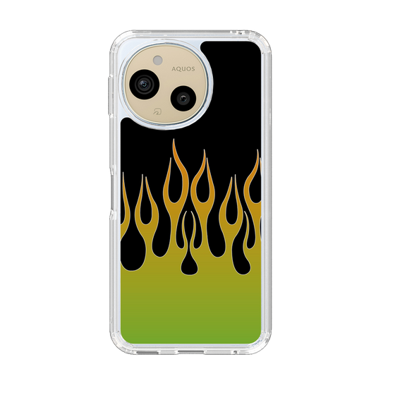 スリムプロテクションケース［ 炎 - Green ］