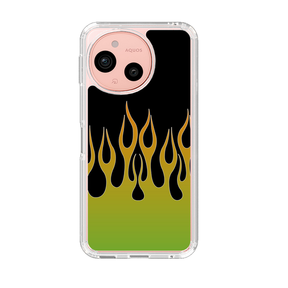 スリムプロテクションケース［ 炎 - Green ］