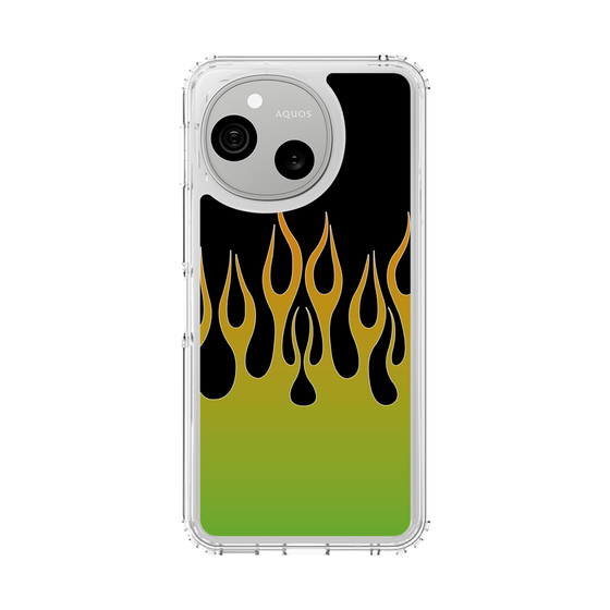 スリムプロテクションケース［ 炎 - Green ］