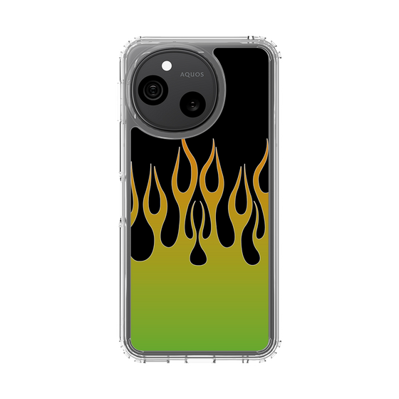 スリムプロテクションケース［ 炎 - Green ］