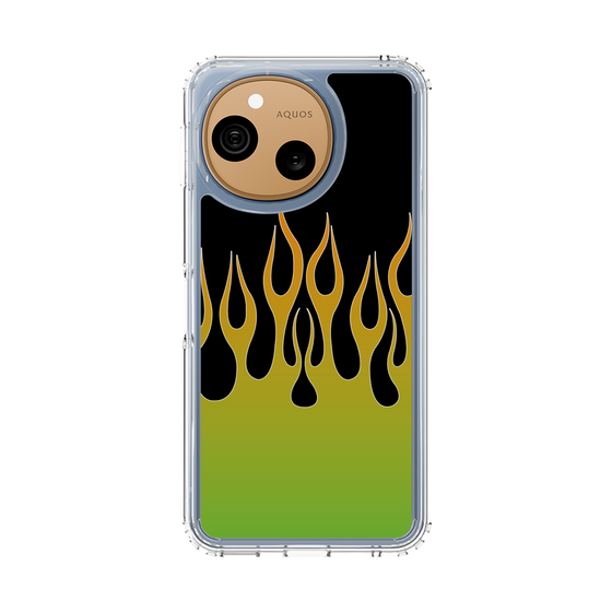 スリムプロテクションケース［ 炎 - Green ］