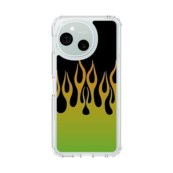 スリムプロテクションケース［ 炎 - Green ］