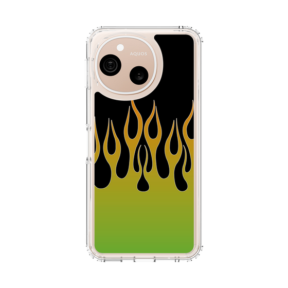 スリムプロテクションケース［ 炎 - Green ］