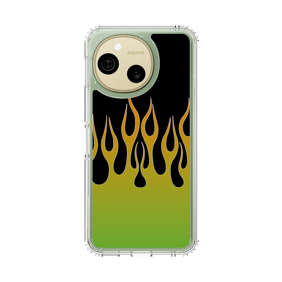 スリムプロテクションケース［ 炎 - Green ］