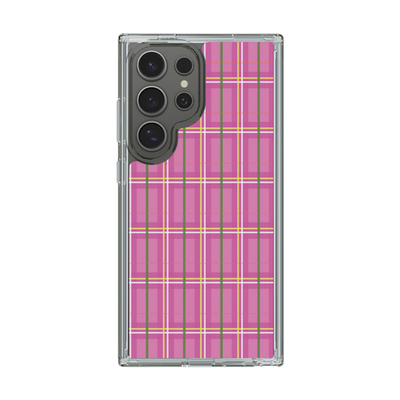 スリムプロテクションケース［ Tartan Check - Pink ］