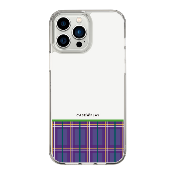 スリムプロテクションケース［ CASEPLAY Tartan Check - Purple ］