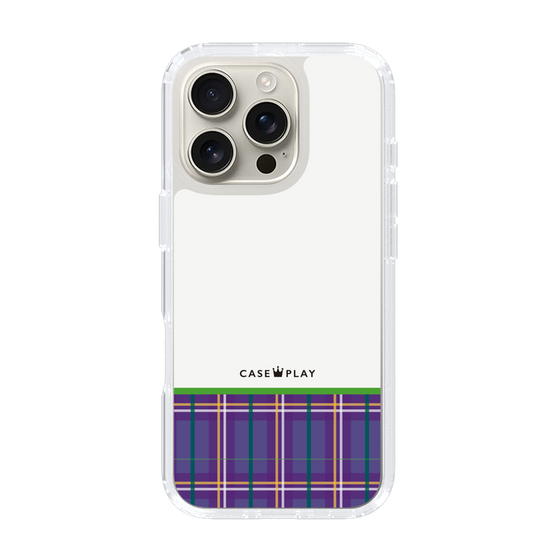 スリムプロテクションケース［ CASEPLAY Tartan Check - Purple ］