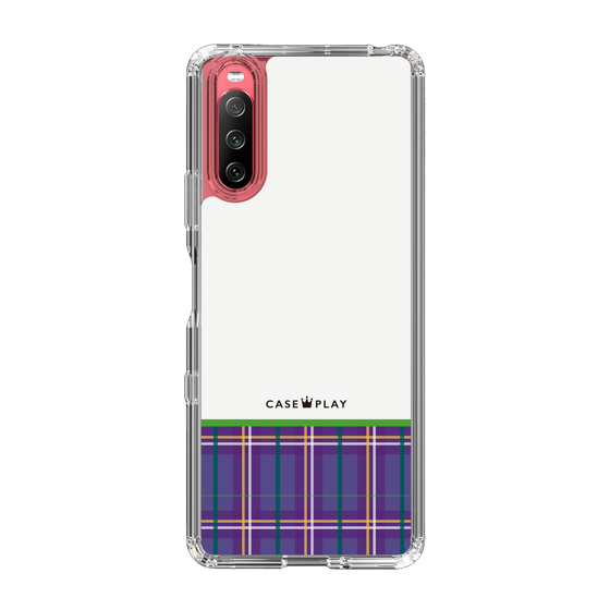 スリムプロテクションケース［ CASEPLAY Tartan Check - Purple ］