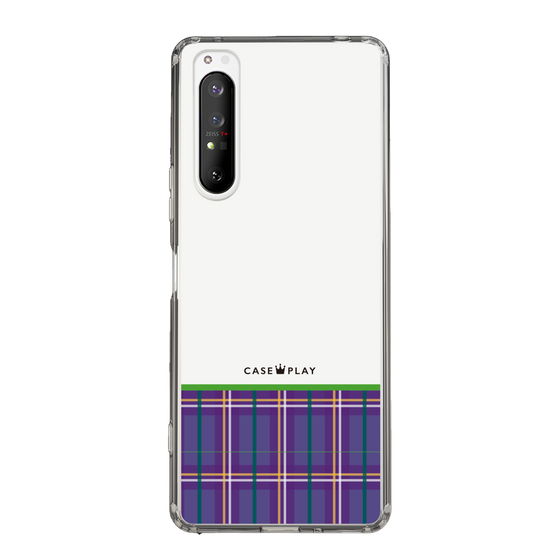 スリムプロテクションケース［ CASEPLAY Tartan Check - Purple ］