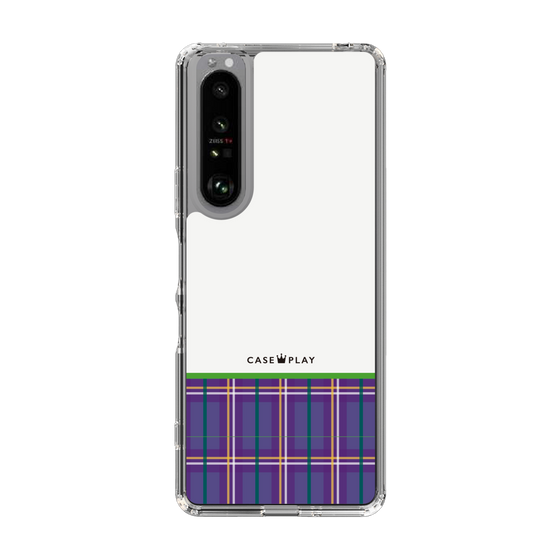 スリムプロテクションケース［ CASEPLAY Tartan Check - Purple ］