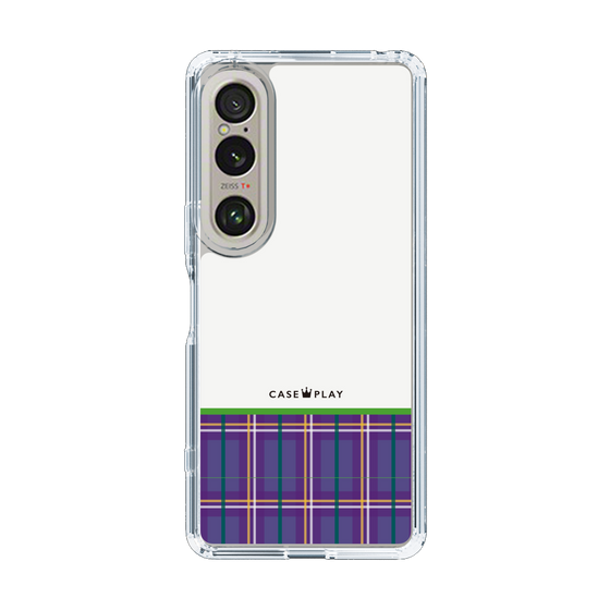 スリムプロテクションケース［ CASEPLAY Tartan Check - Purple ］