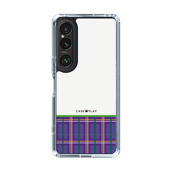 スリムプロテクションケース［ CASEPLAY Tartan Check - Purple ］