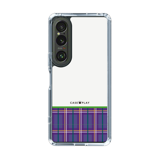 スリムプロテクションケース［ CASEPLAY Tartan Check - Purple ］