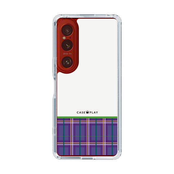 スリムプロテクションケース［ CASEPLAY Tartan Check - Purple ］