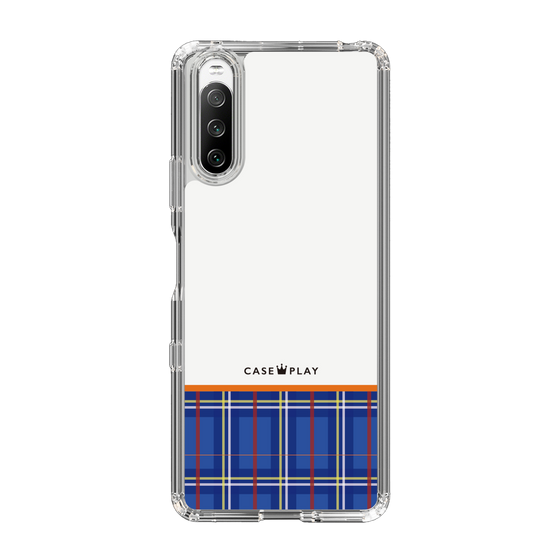 スリムプロテクションケース［ CASEPLAY Tartan Check - Blue ］