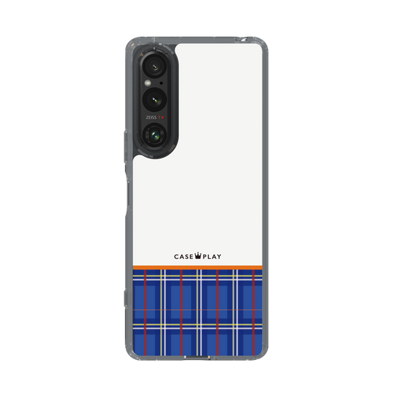 スリムプロテクションケース［ CASEPLAY Tartan Check - Blue ］