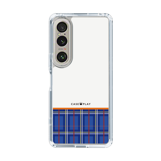 スリムプロテクションケース［ CASEPLAY Tartan Check - Blue ］