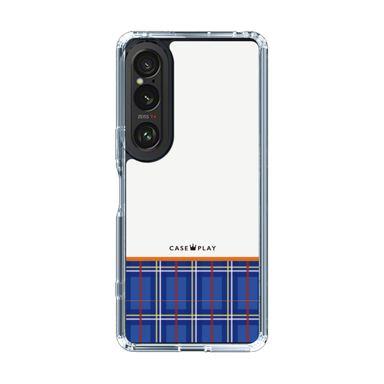 スリムプロテクションケース［ CASEPLAY Tartan Check - Blue ］