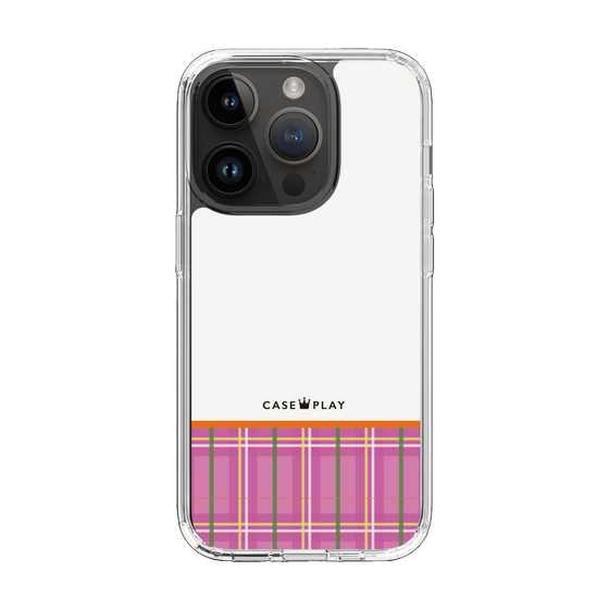 スリムプロテクションケース［ CASEPLAY Tartan Check - Pink ］