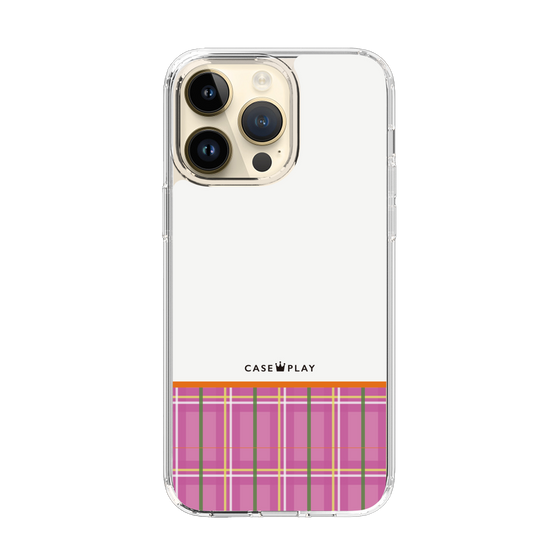 スリムプロテクションケース［ CASEPLAY Tartan Check - Pink ］