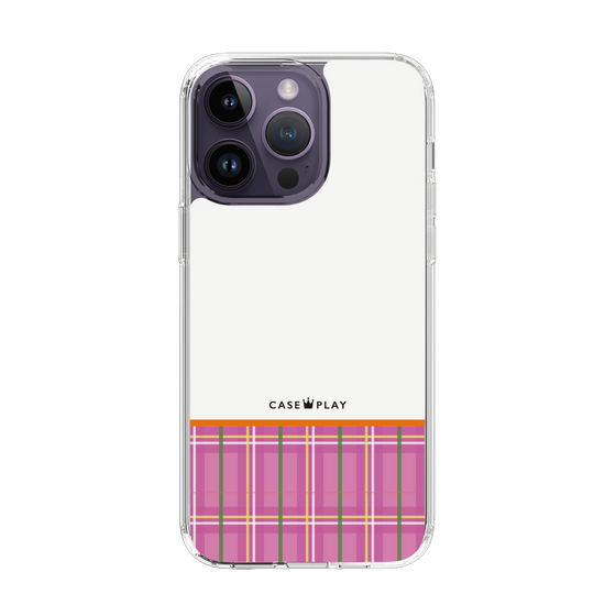 スリムプロテクションケース［ CASEPLAY Tartan Check - Pink ］