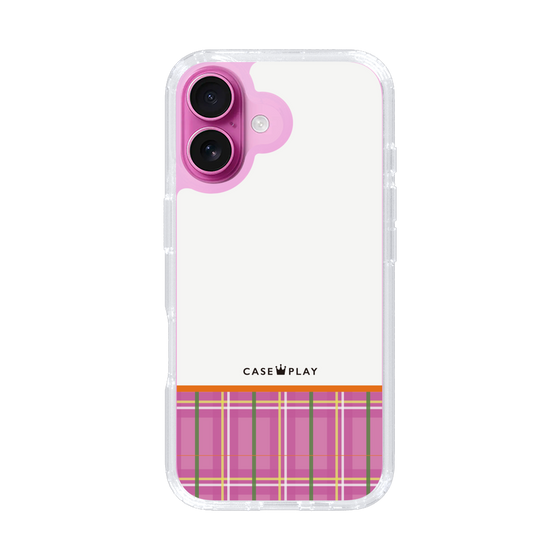 スリムプロテクションケース［ CASEPLAY Tartan Check - Pink ］